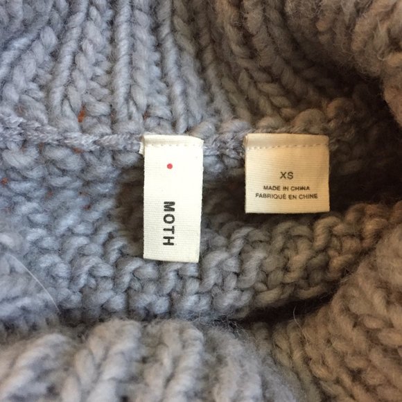 Anthropologie Moth Grey Knit Turtleneck Sweater XS - Picture 5 of 6
